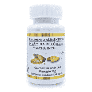 Suplemento alimenticio en cápsula de Cúrcuma y Sacha Inchi
